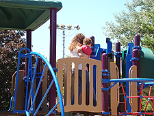 Heidi going to take Ryder down the slide