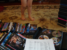 Starting to file the DVDs.