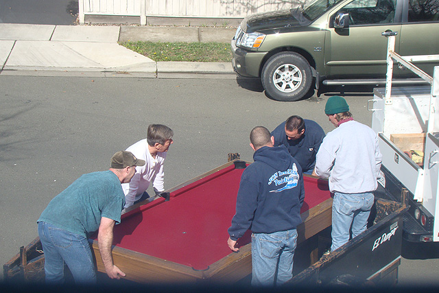 Dave helping to move the table