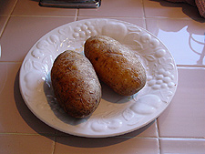 Smoked potatoes.