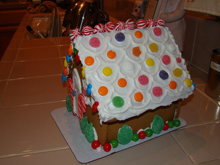 finished gingerbread house