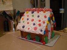 finished gingerbread house