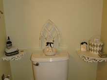 Reorganized bathroom decor