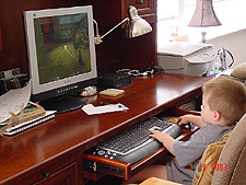 Hunter playing Quake.