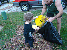 Ryder helping dad.