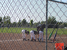The team warming up.