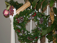 Snow dusted wreath.