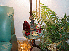 Table at entry way.